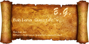 Bablena Gusztáv névjegykártya