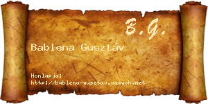 Bablena Gusztáv névjegykártya