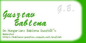 gusztav bablena business card